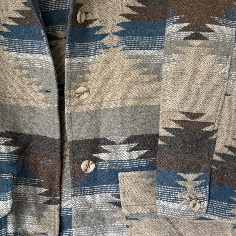 OTT Blue Southwestern Oversized Womens Jacket Size S/M - Picture 2 of 5